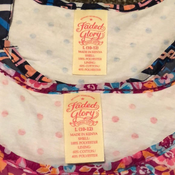 2- Girls Flowy Summer Tank Tops - Picture 4 of 4